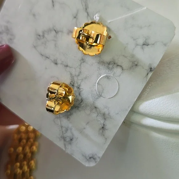 Vintage Premier Designs Panther Link Collar Necklace Gold Tone / Avon Eartings - Picture 16 of 16